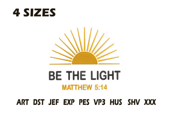 Be the Light Matthew 5:14 Embroidery