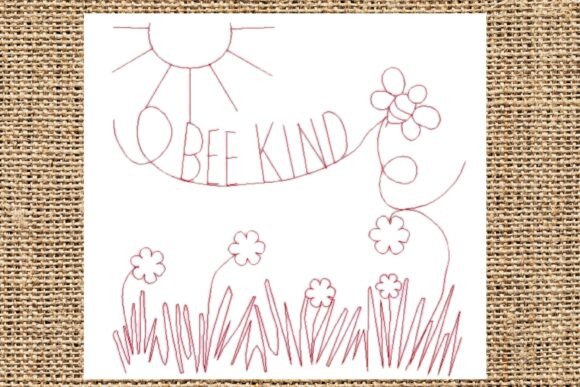 Bee Kind Embroidery Design