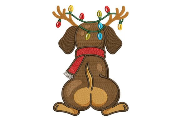Christmas Reindeer Dog Embroidery