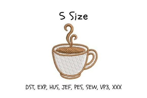 Coffee Cup Embroidery Design