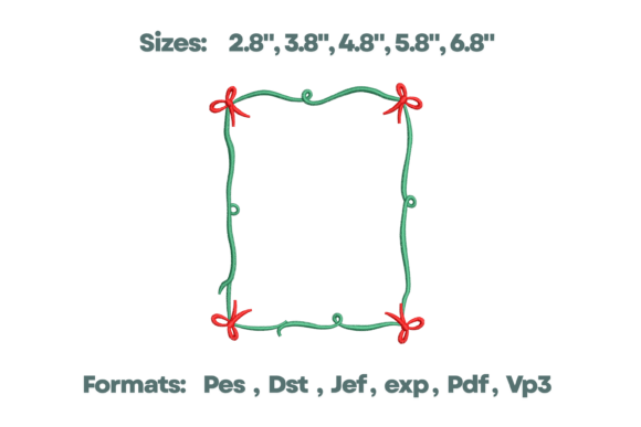 Curved Bow Garland Border Embroidery