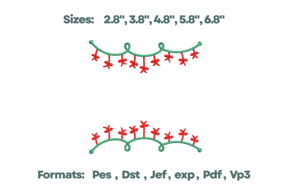Curved Bow Garland Border Set Embroidery