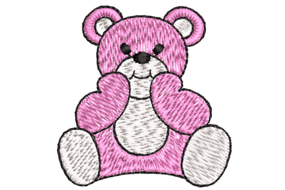 Cute Teddy Bear Embroidery Design