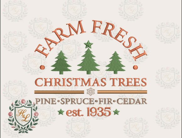 Farm Fresh Christmas Embroidery Files