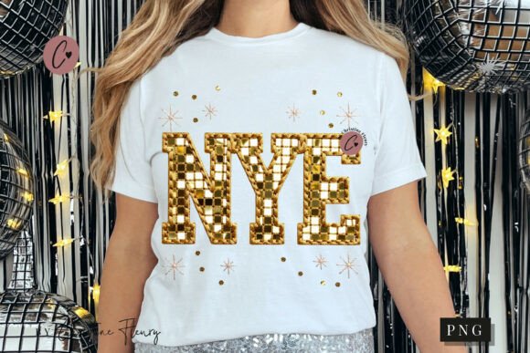 Faux Embroidery Disco NYE PNG
