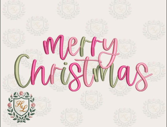 Girly Merry Christmas Embroidery Files