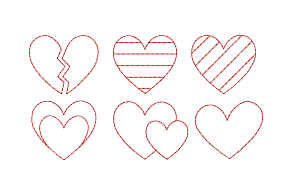 Heart Outline Embroidery Bundle