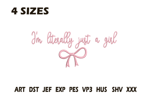 Just a Girl Bow Embroidery