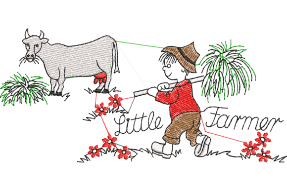 Little Farmer Embroidery Design