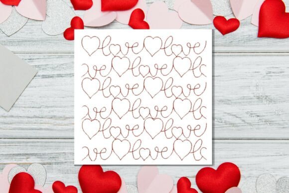 Love and Hearts Continuous Embroidery