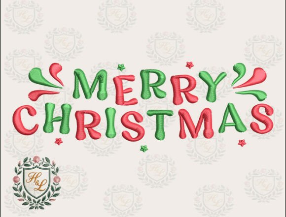 Merry Festive Christmas Embroidery Files