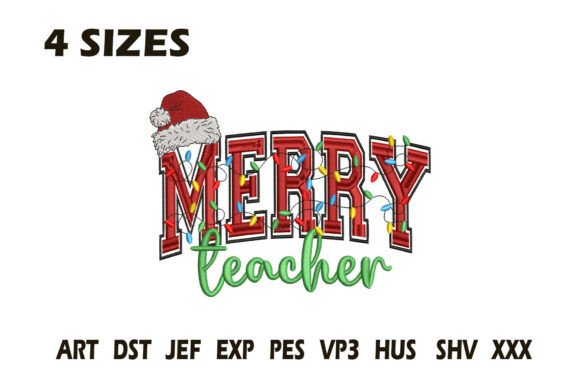 Merry Teacher Embroidery