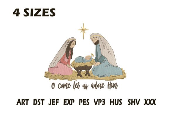 Nativity Scene Embroidery