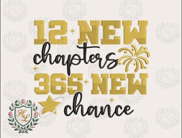 New Year 12 New Chapters Embroidery File