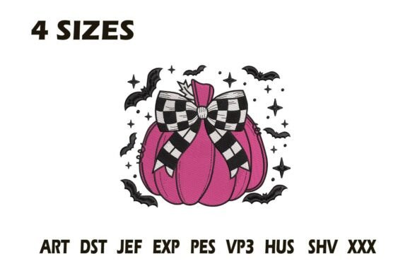 Pink Pumpkin Embroidery Design