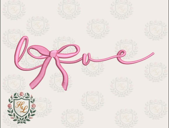 Ribbon Bow Love Embroidery
