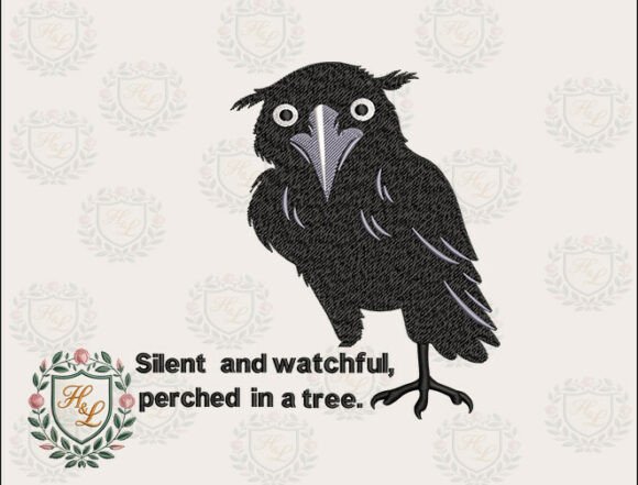 Spooky Crow Embroidery Files