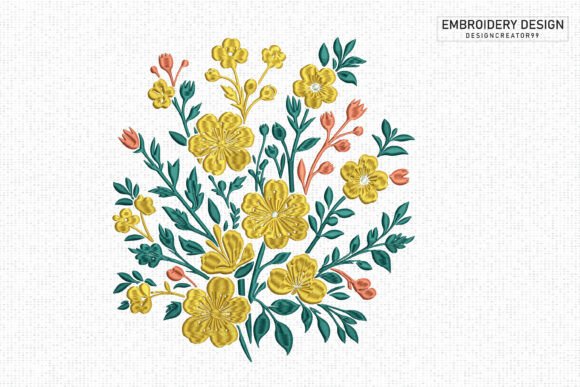 Spring Flower Embroidery Design