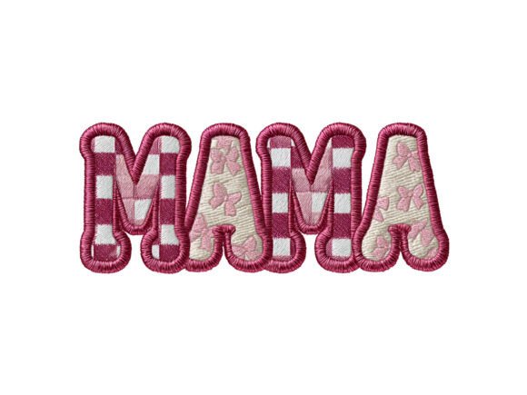 Stitched MAMA Embroidery Word PNG