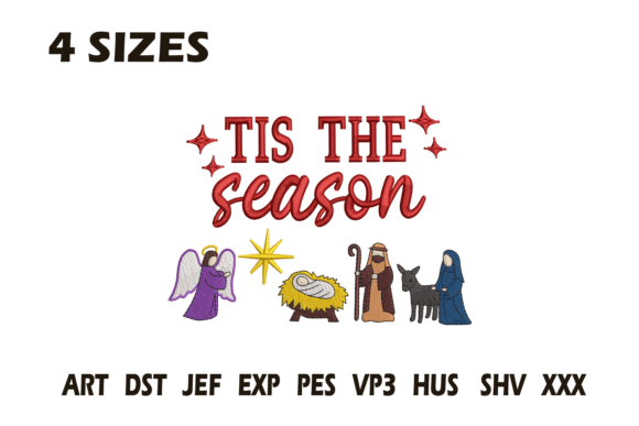 Tis the Season Nativity Embroidery